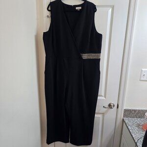 Calvin Klein Pants Jumpsuit - Black with Rhinestone Waist